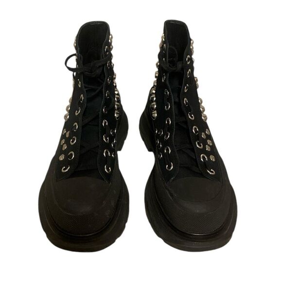 Alexander McQueen Black Studded Boots main image 12